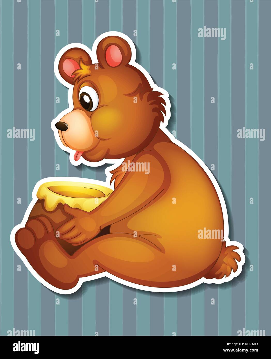 Illustration of a bear and a jar of honey Stock Vector Image & Art - Alamy