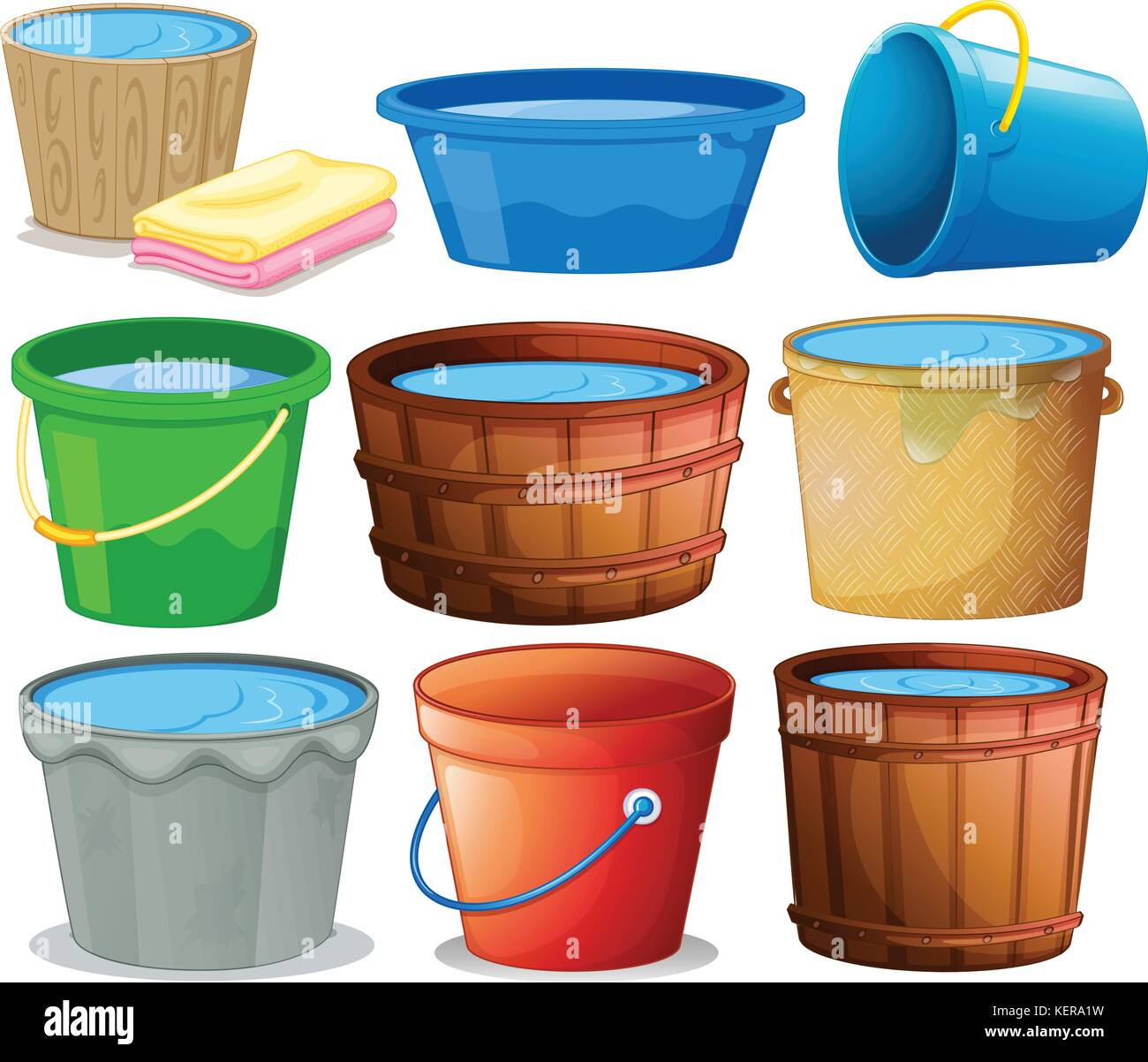 Illustration of many buckets Stock Vector Image & Art Alamy