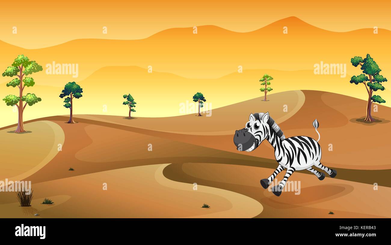 Illustration of a zebra in the desert Stock Vector Image & Art - Alamy