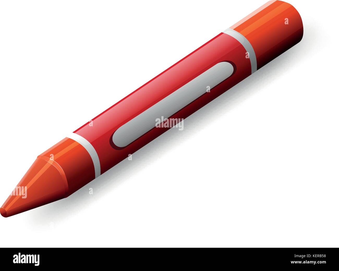 Illustration of a red crayon on a white background Stock Vector Image