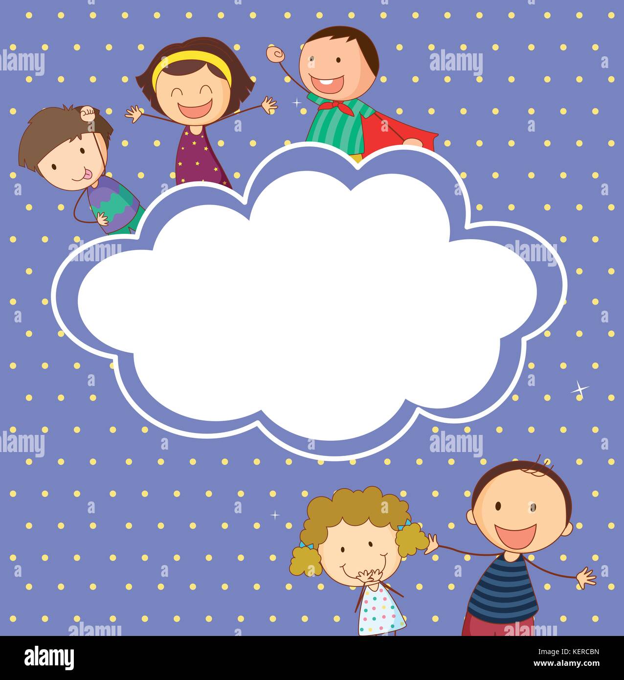 Illustration of a stationery with happy children Stock Vector Image ...