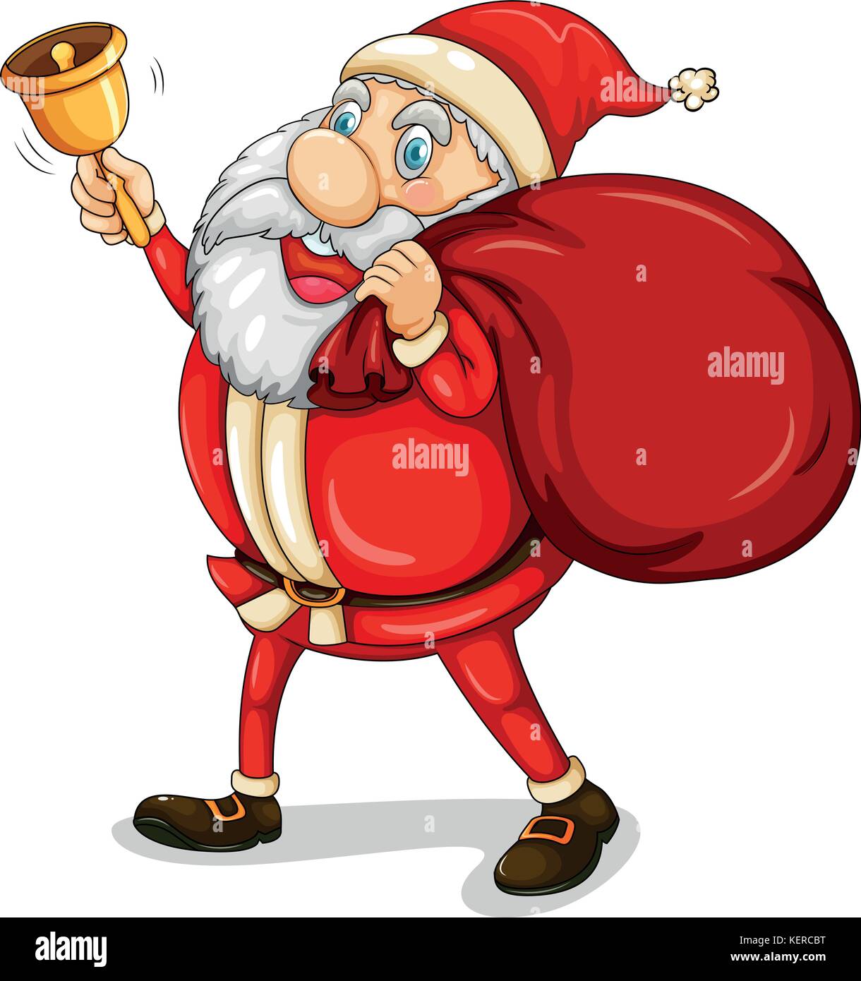 Illustration of Santa Claus with his sack full of gifts on a white ...
