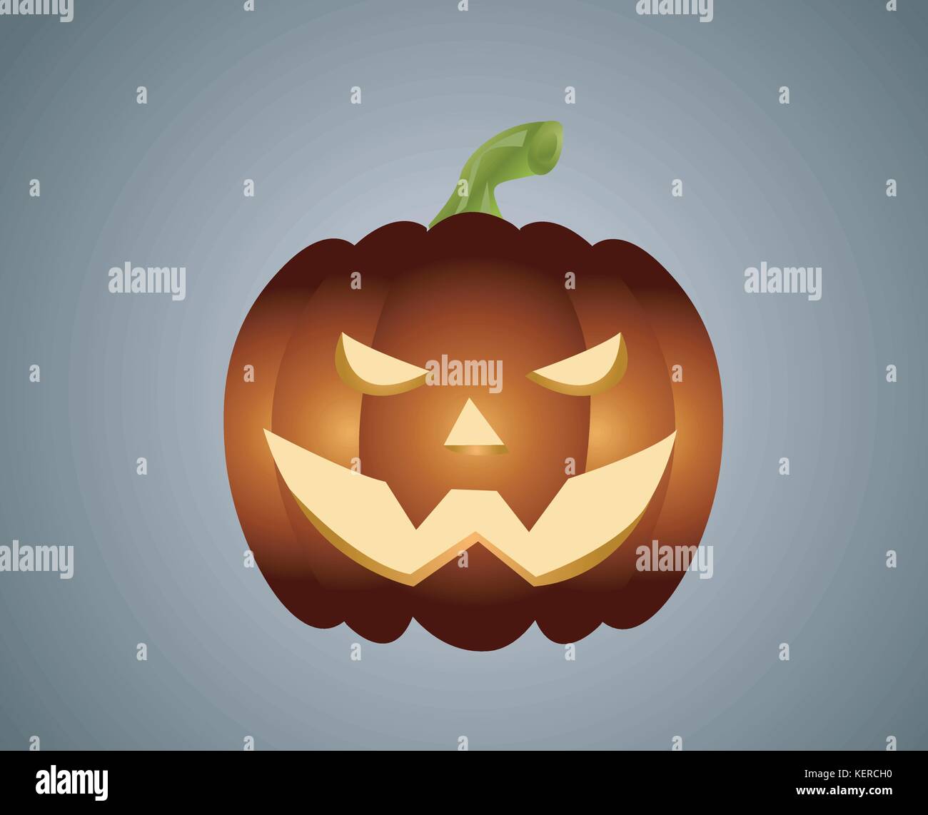 pumpkin with an evil expression on his face Stock Vector