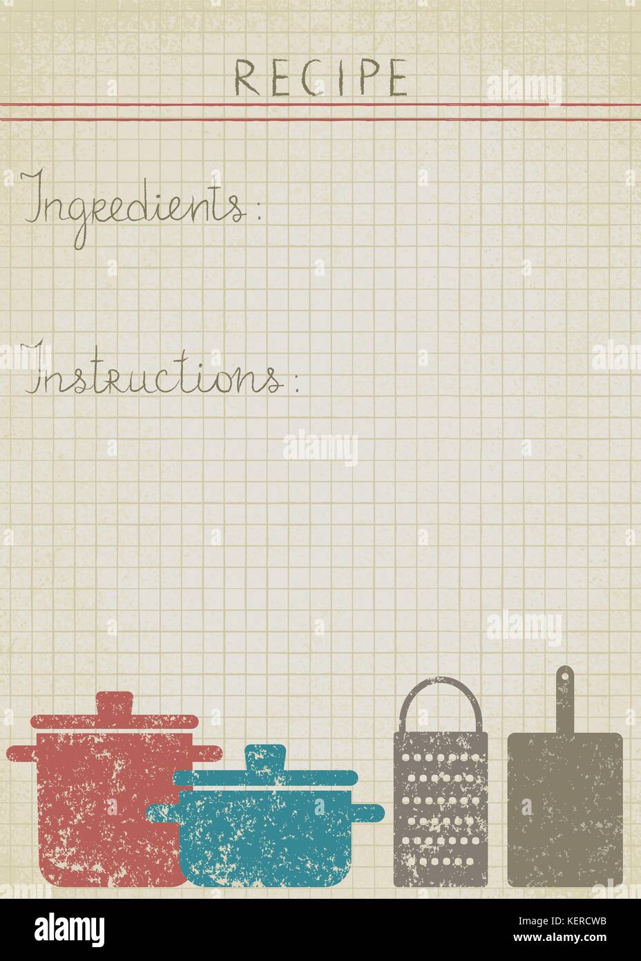 Old paper background for cooking recipes Stock Vector Art