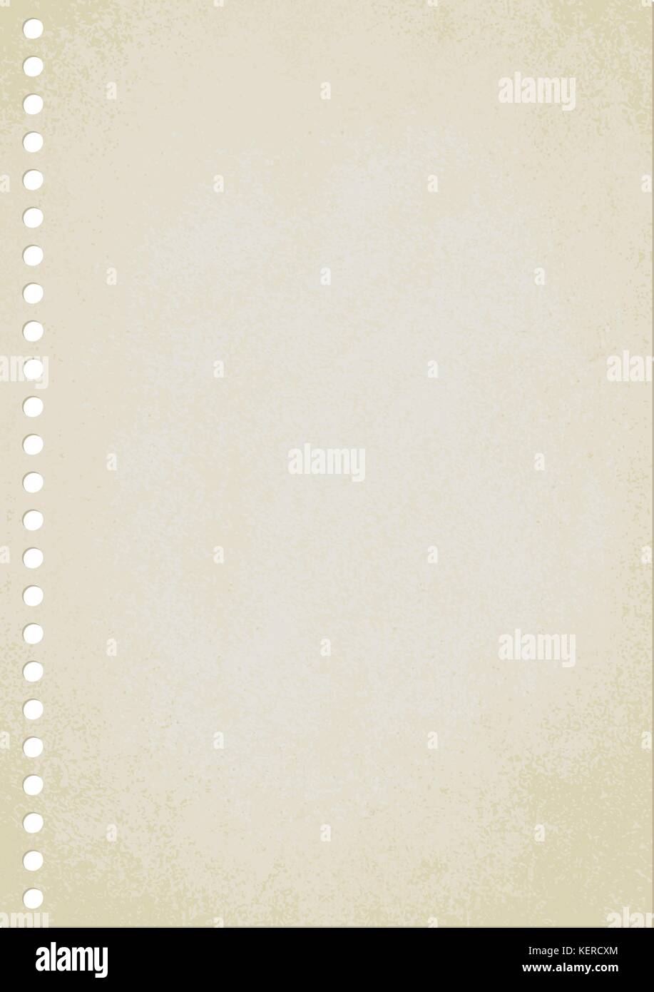 Empty vintage paper sheet vector background. Stock Vector