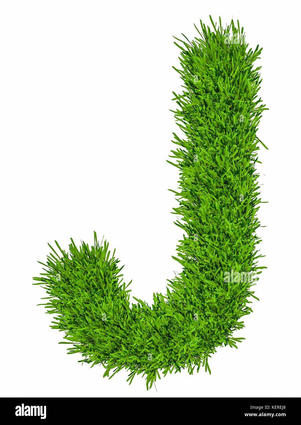 Letter of grass alphabet. 3d illustration Stock Photo - Alamy