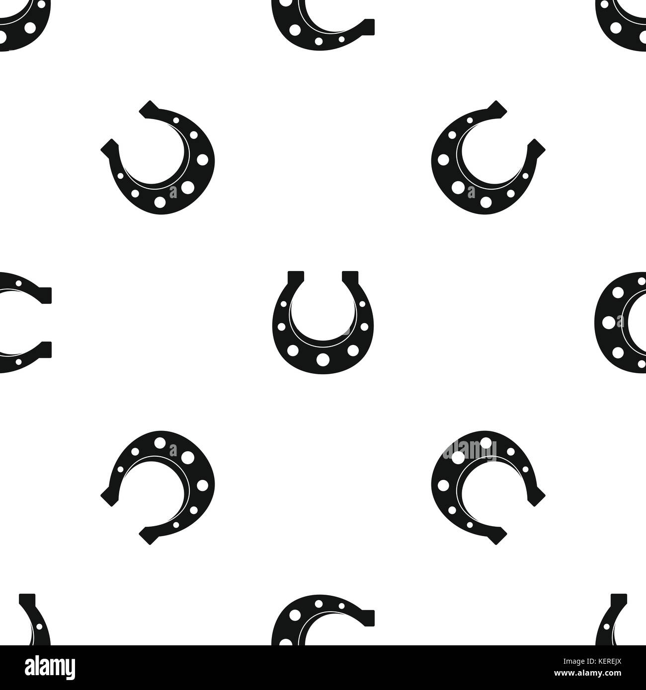 Horseshoe pattern seamless black Stock Vector