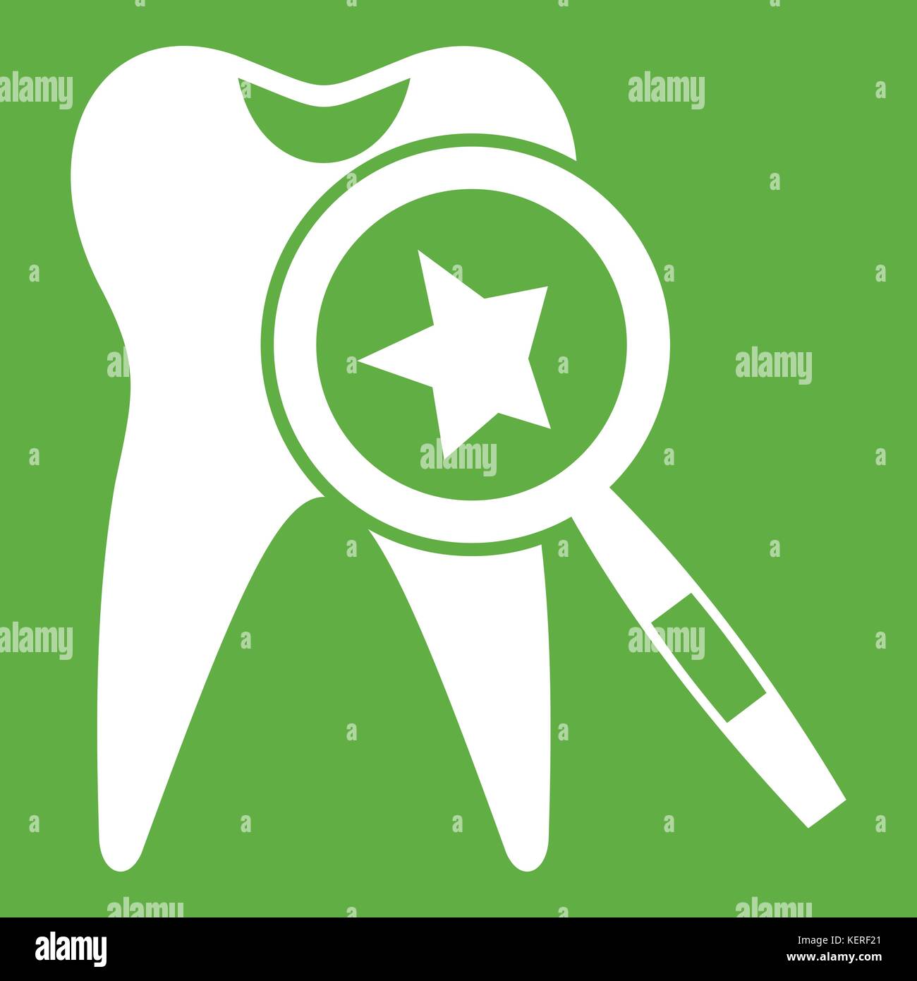 Tooth with magnifying glass icon green Stock Vector Image & Art - Alamy
