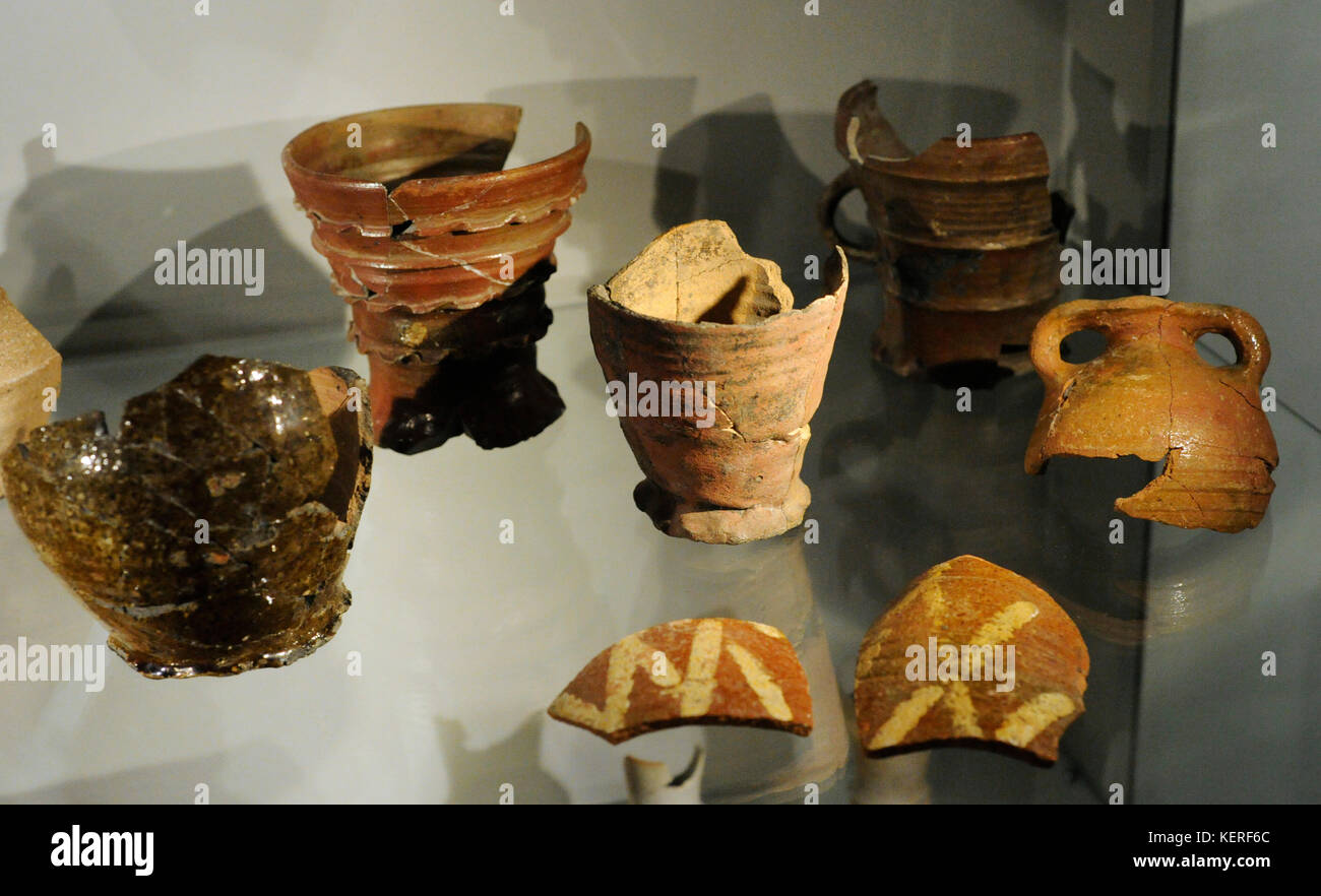 Middle Ages. Swedish ceramics. Medieval Museum. Stockholm. Sweden. Stock Photo