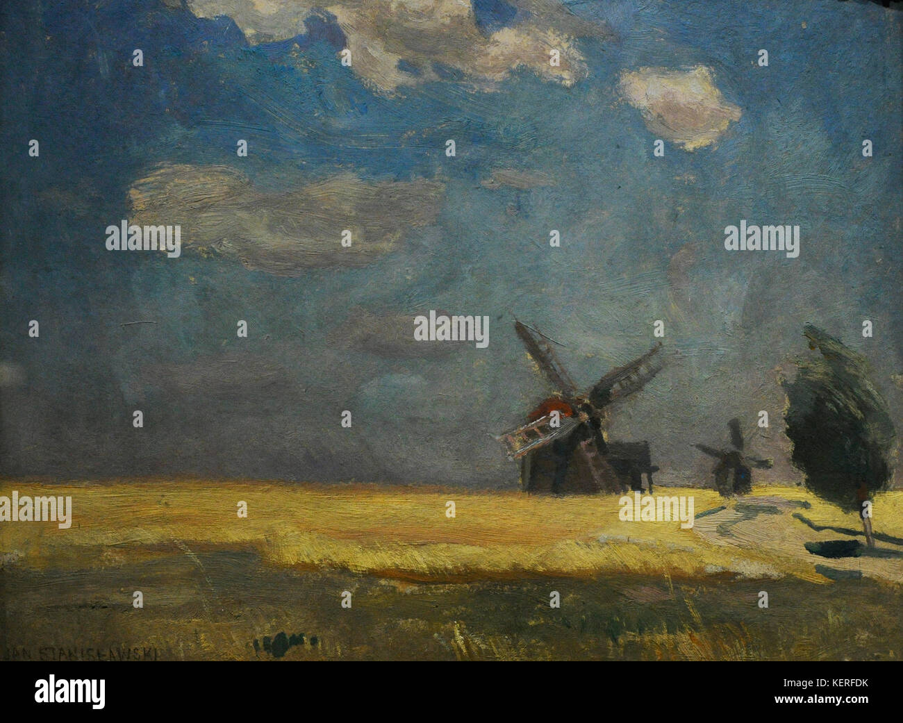 Jan Stanislawski (1860-1907). Polish painter. Windmills (Noon), ca.1902. Silesian Museum. Katowice. Poland. Stock Photo