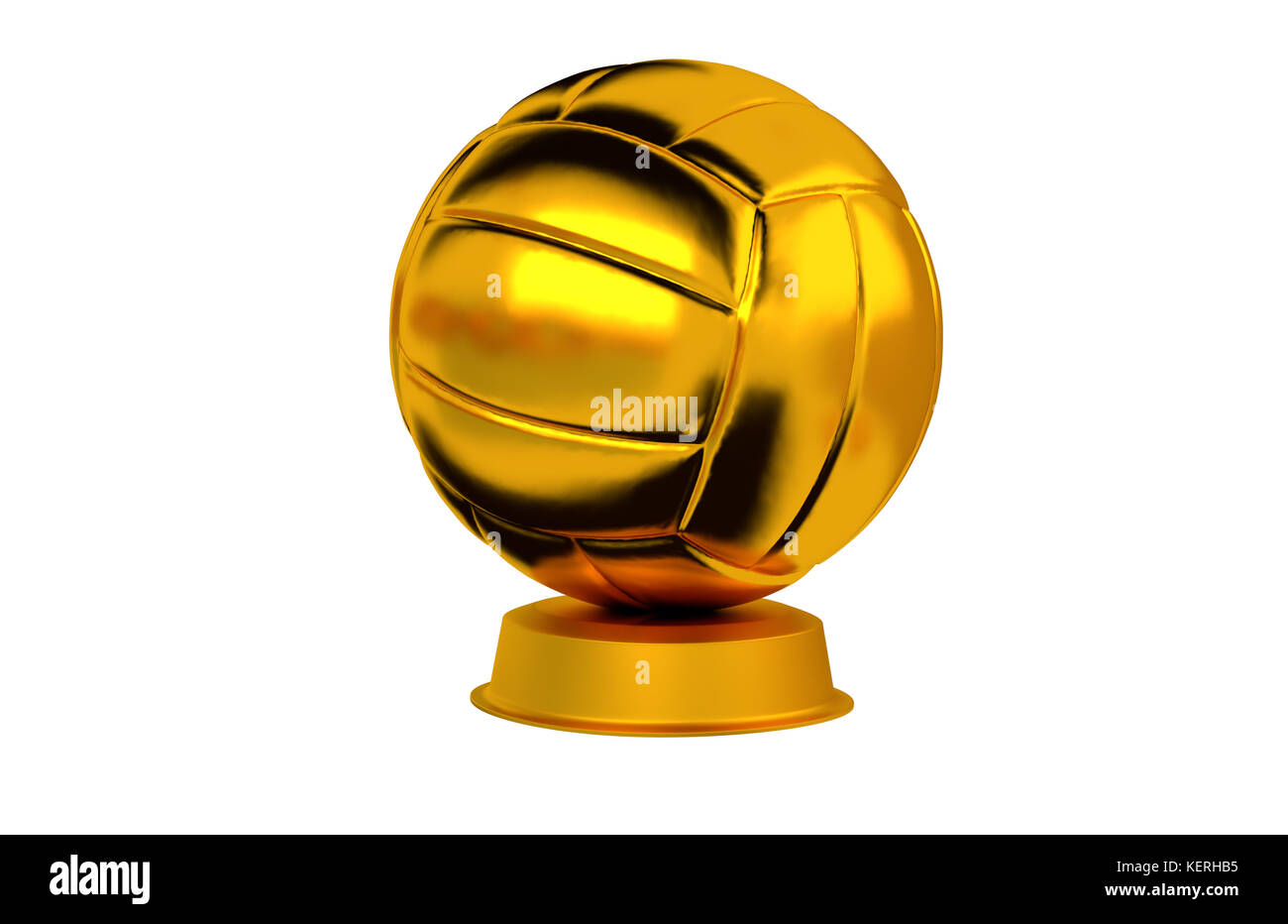 Volleyball ball Golden Trophy with a white background Stock Photo