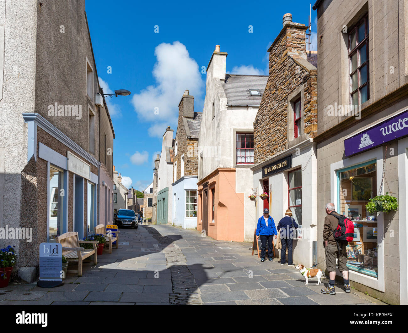 Shops on Victoria Street in the town centre, Stromness, Mainland
