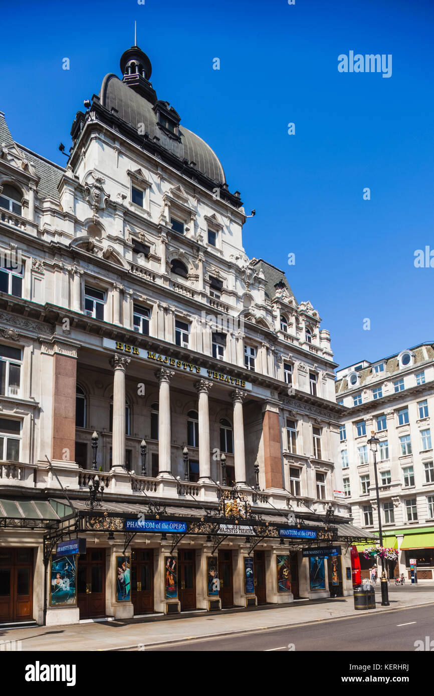 England, London, Westminster, Haymarket and Her Majesty's Theatre Stock Photo