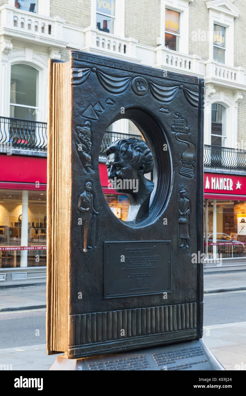 England, London, Covent Garden, The Agatha Christie Memorial Sculpture