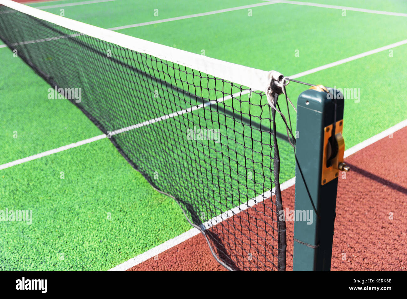 Hard court tennis net Stock Photo