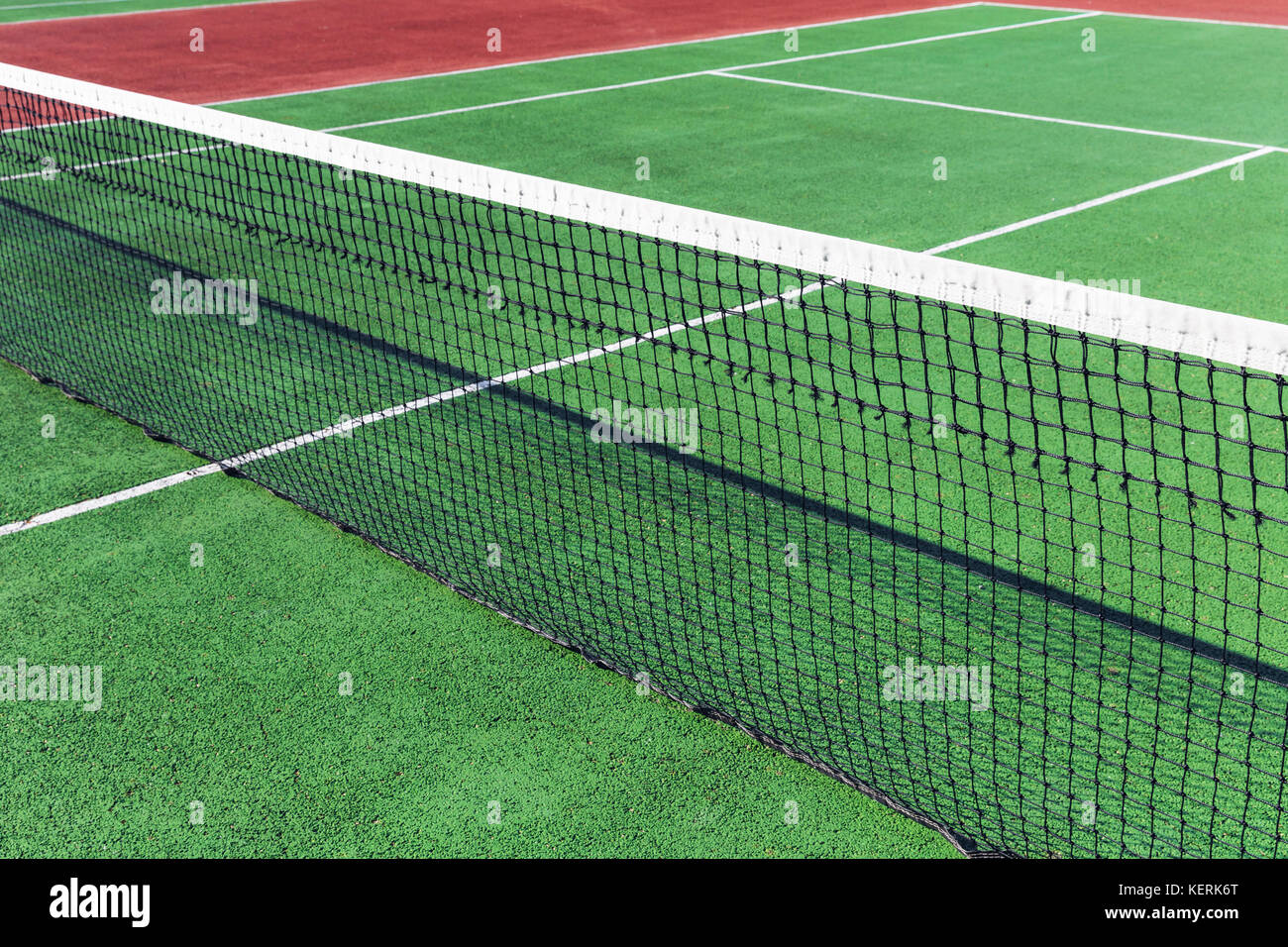 Tennis hard court net Stock Photo