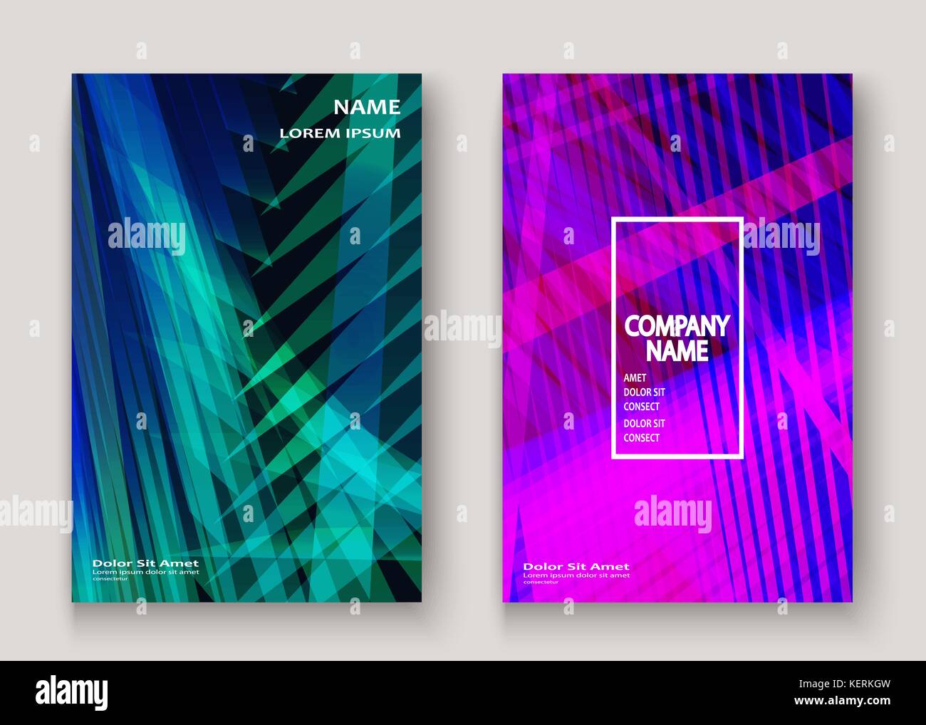 Modern technology striped abstract covers design blue purple. Neon