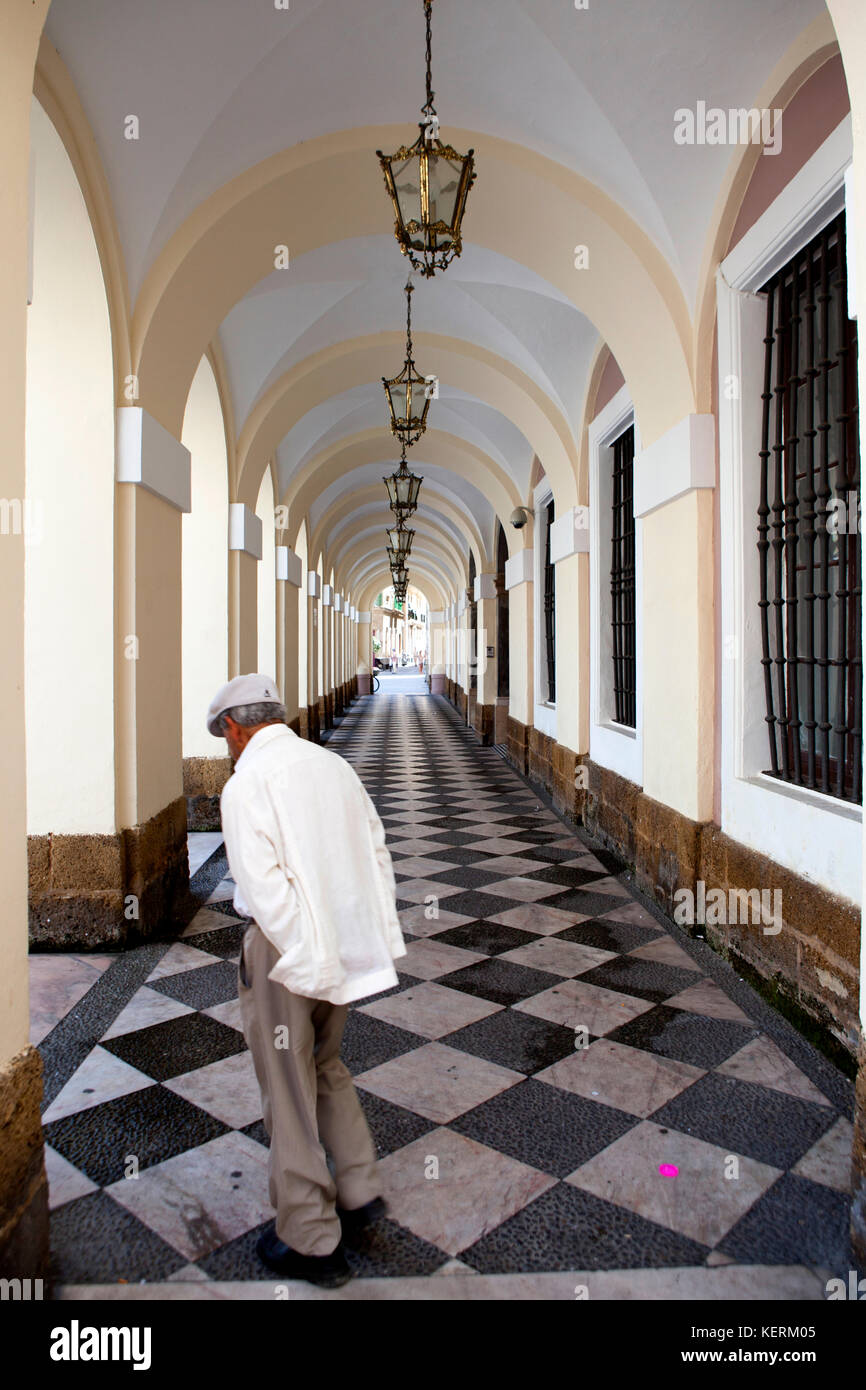 Old Town Hall Hallway In Cadiz An Ancient Port City In Southwest