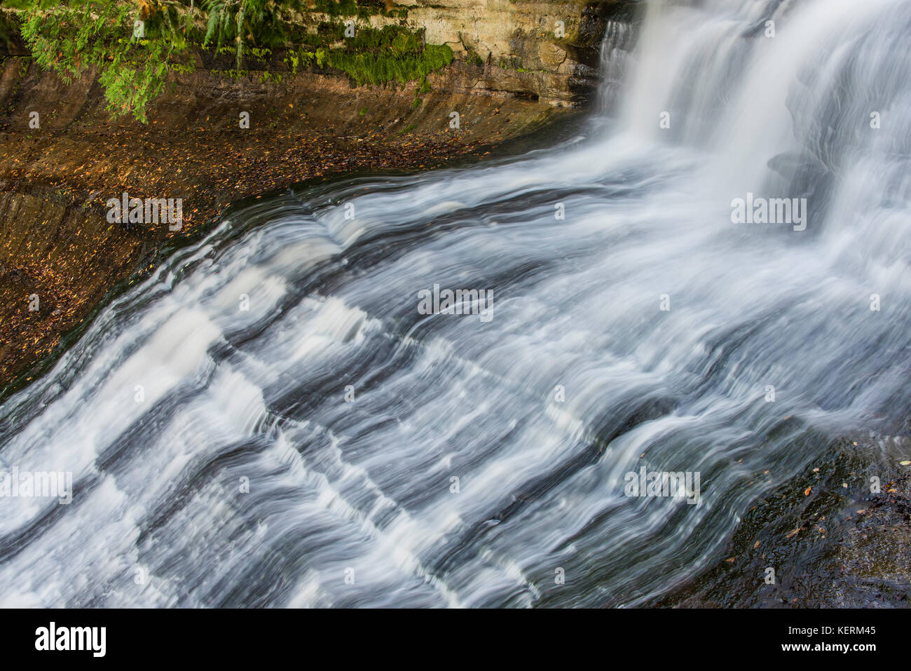Laughing Whitefish Falls, Michigan USA by Bruce Montagne/Dembinsky Photo Associates Stock Photo