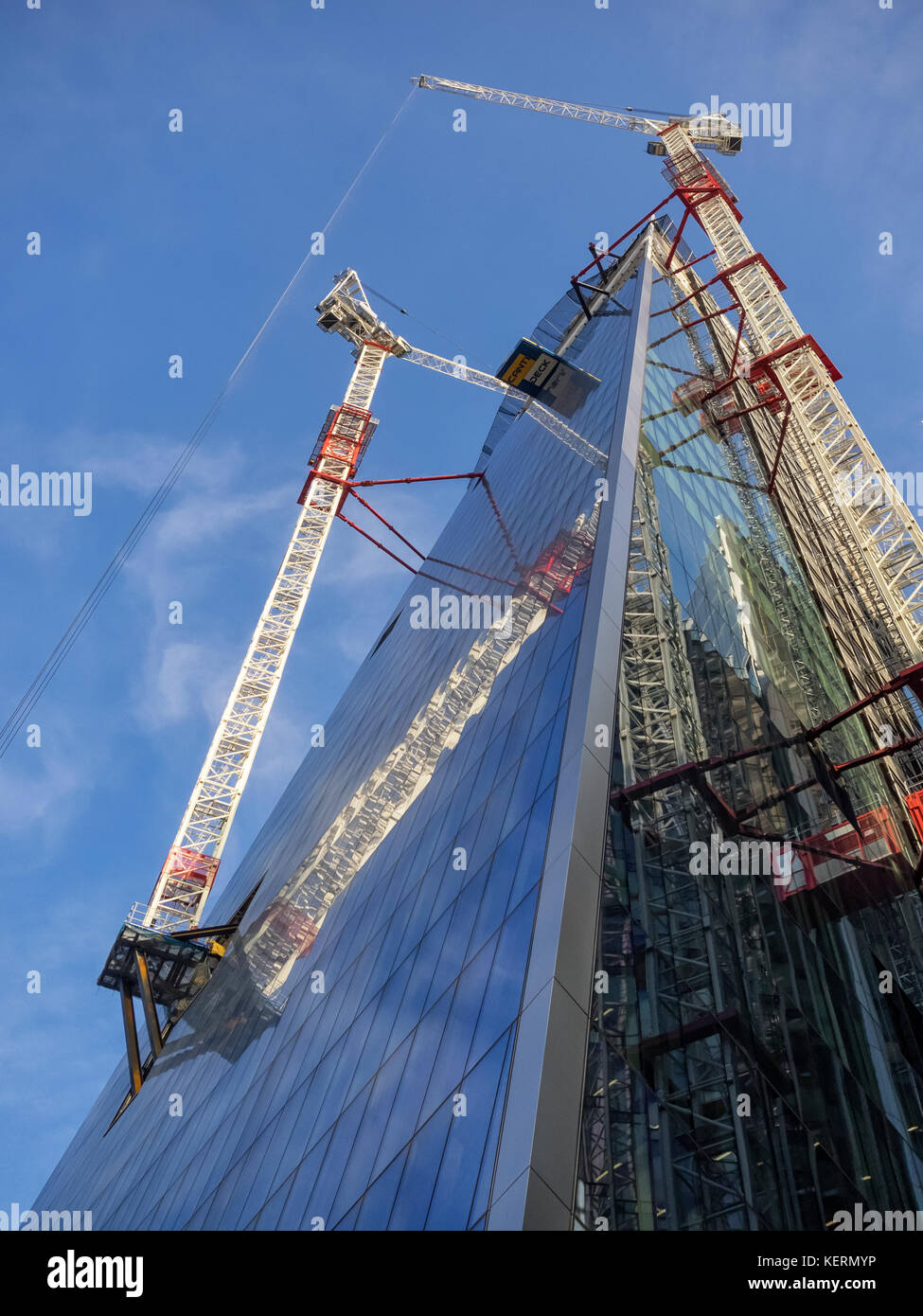 LONDON, UK - AUGUST 25, 2017:  City of London Skyscraper Office Building Under Construction at 52 Lime Street.  Building also known as the Scalpel Stock Photo