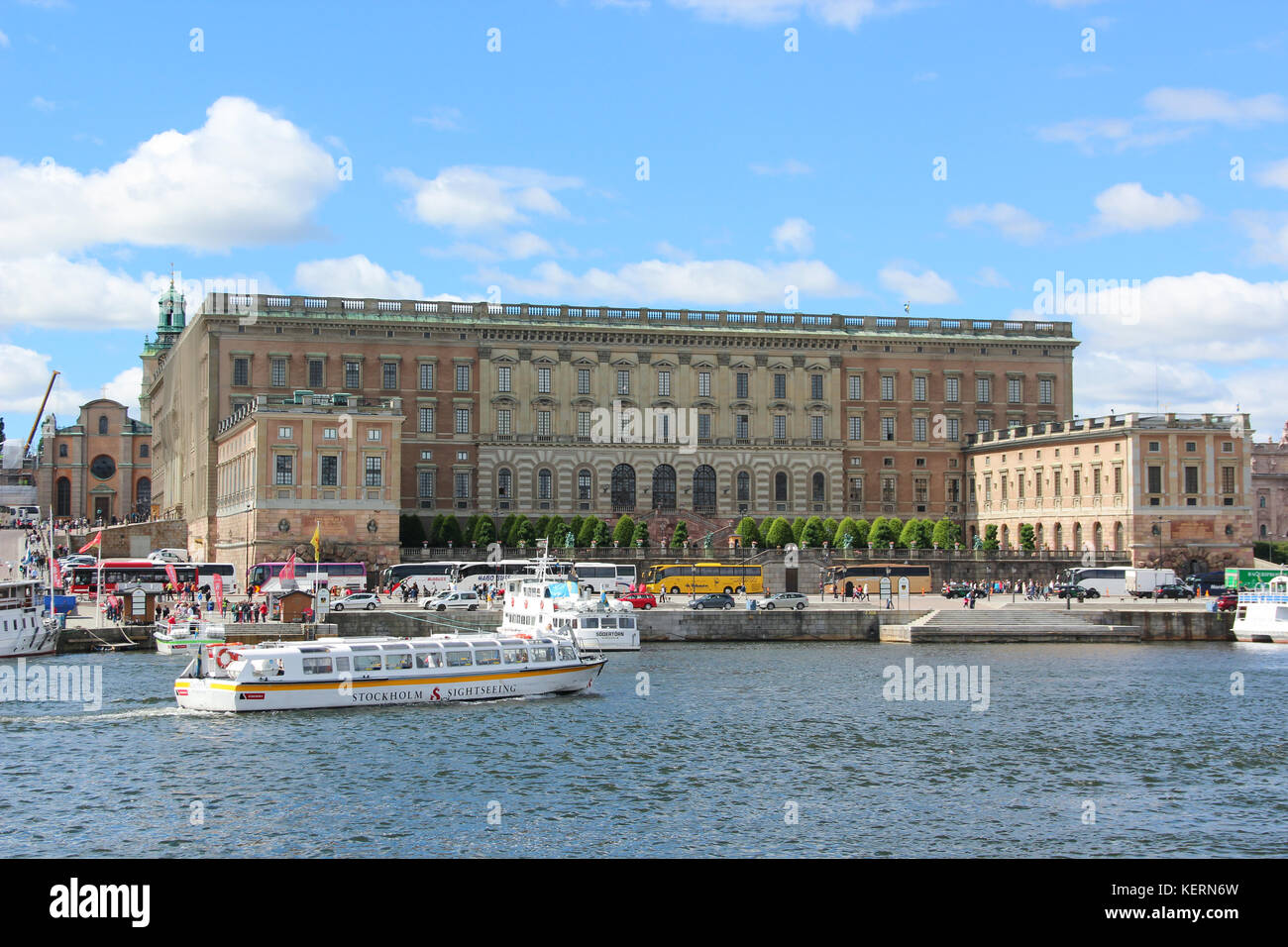 Stockholm Royal Palace is official residence and major royal palace of Swedish monarch. Stadsholmen in Gamla Stan. Offices of King are located here Stock Photo
