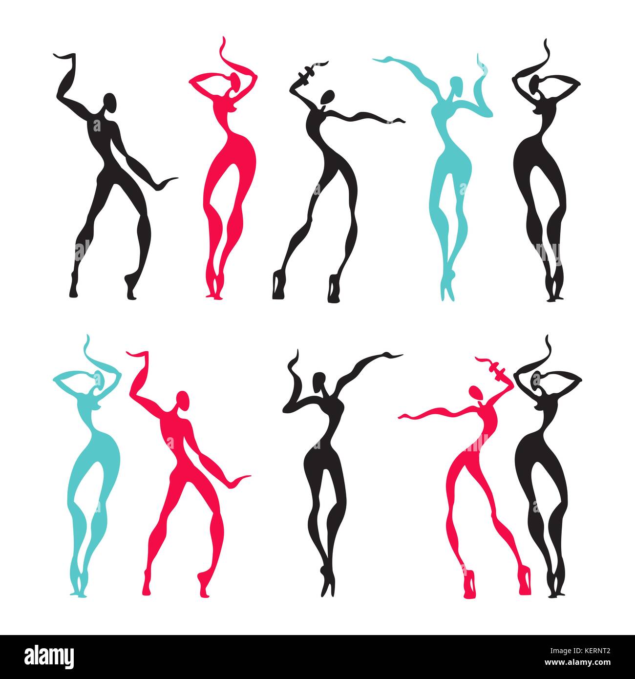Beautiful women. Dancing silhouettes Stock Vector Image & Art Alamy