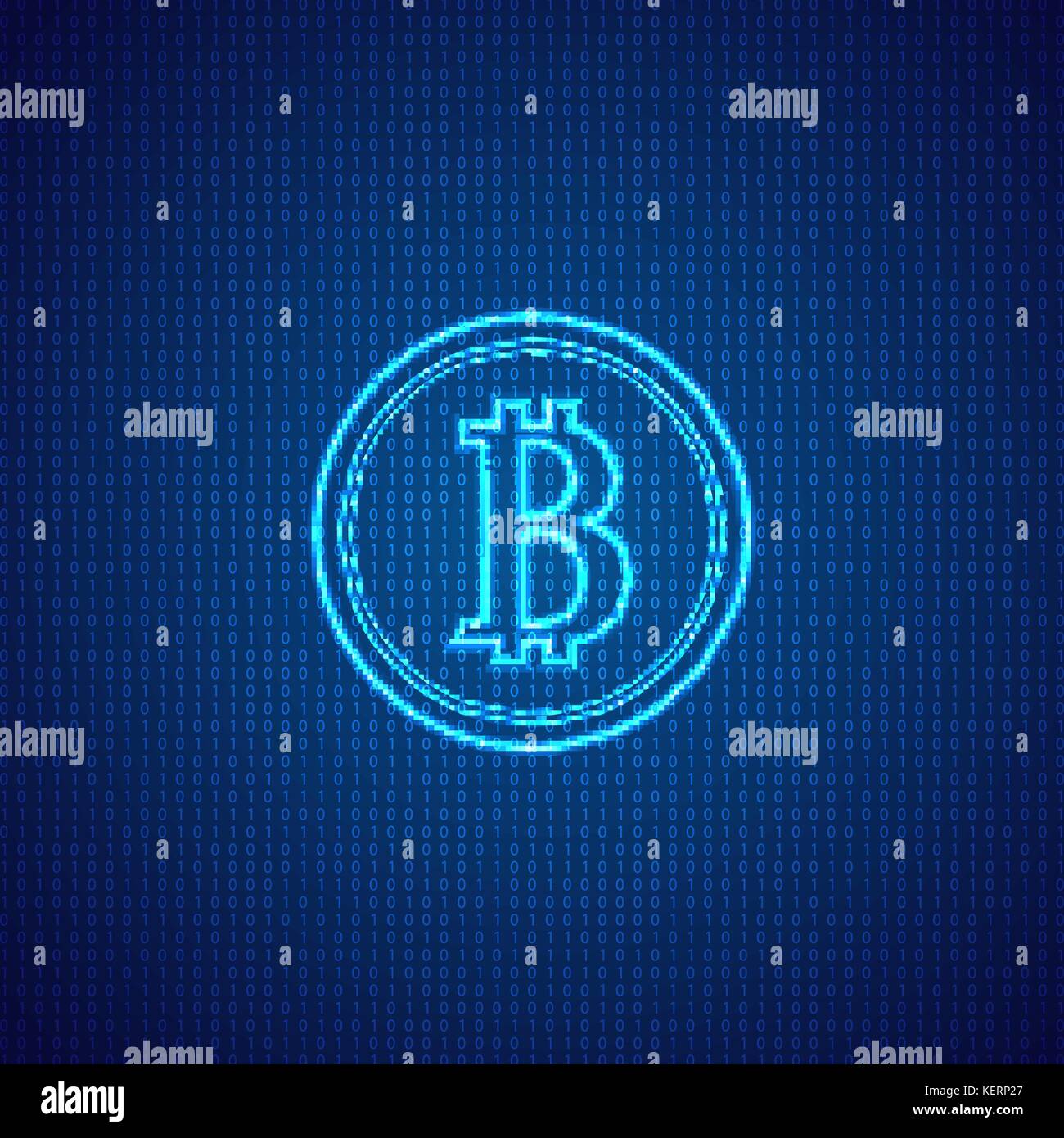 Bitcoin on a digital abstract background. Vector illustration Stock ...