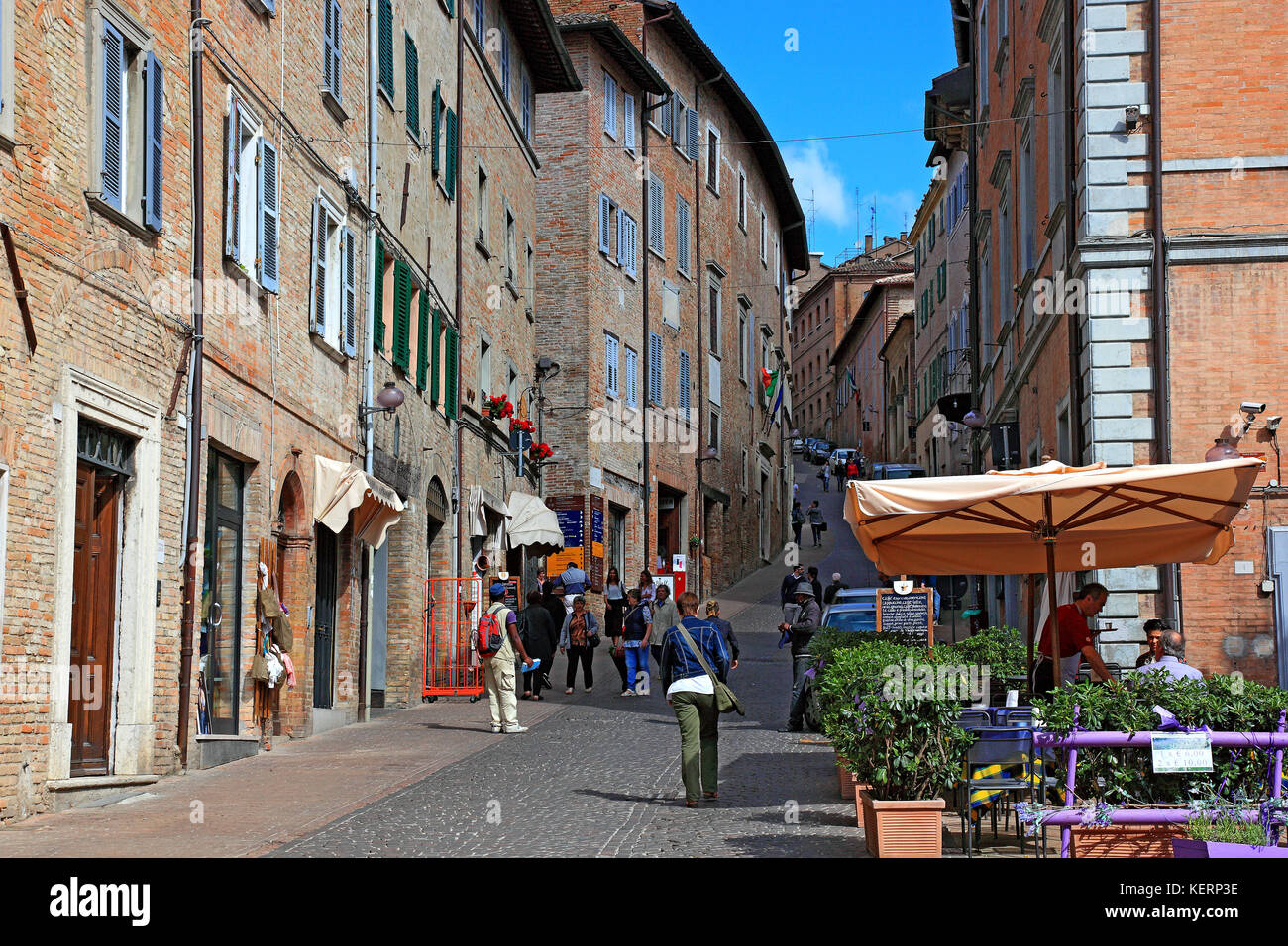 center of the old town of Urbino, Marche, Italy Stock Photo