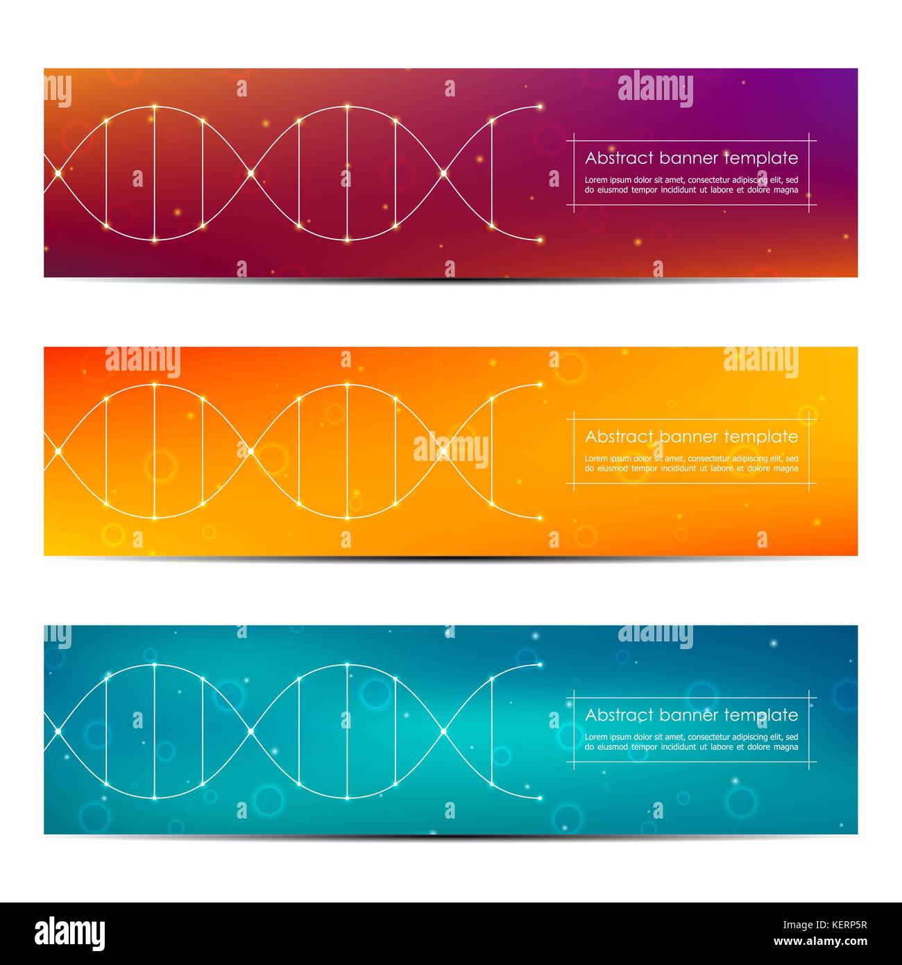 Abstract banner design, dna molecule structure background, vector illustration Stock Vector
