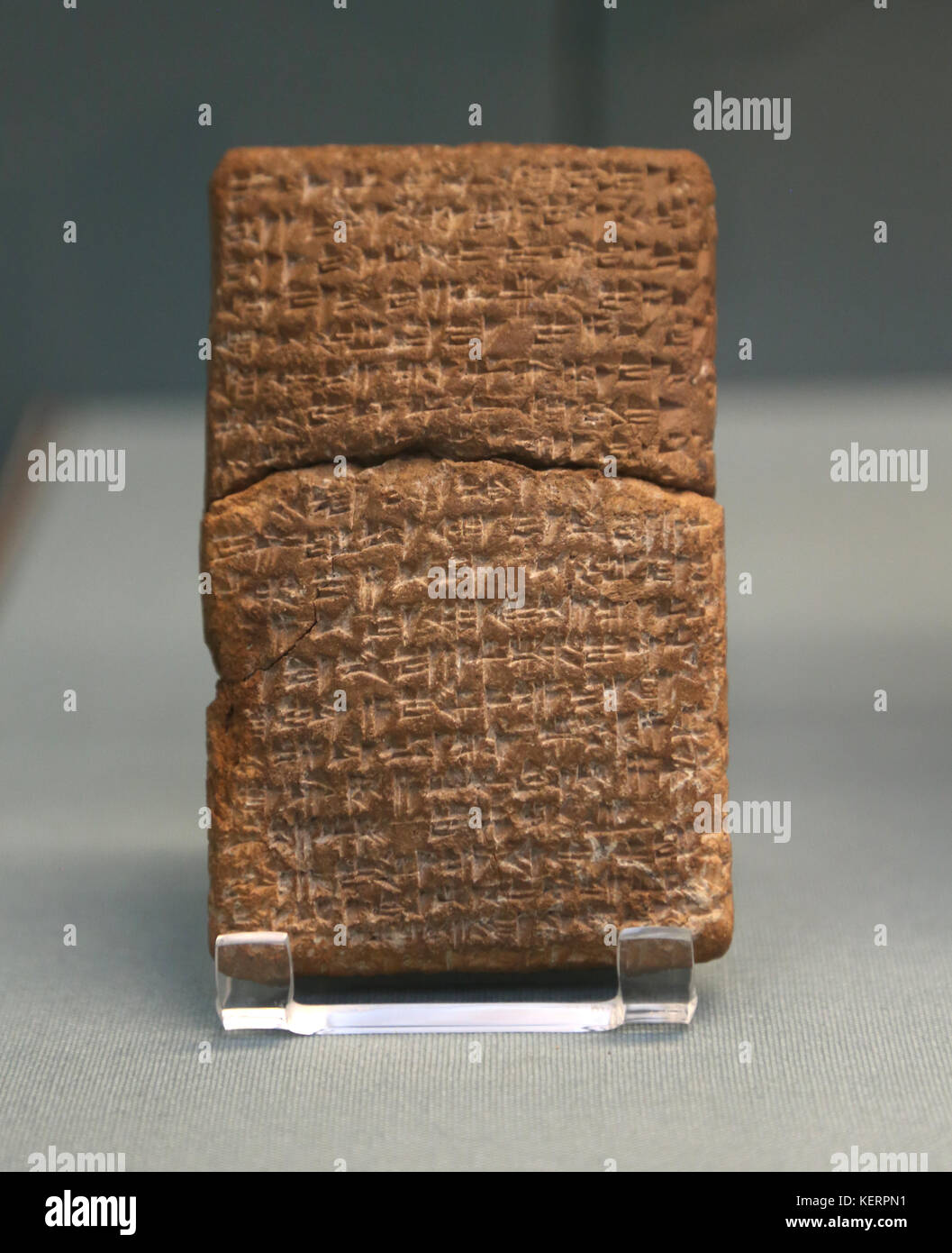 Treaty concerning fugitive slaves. 1480 BC, Hittite. From Atchana. South-eastern Turkey. Clay tablet. British Museum. London. GBR. Stock Photo