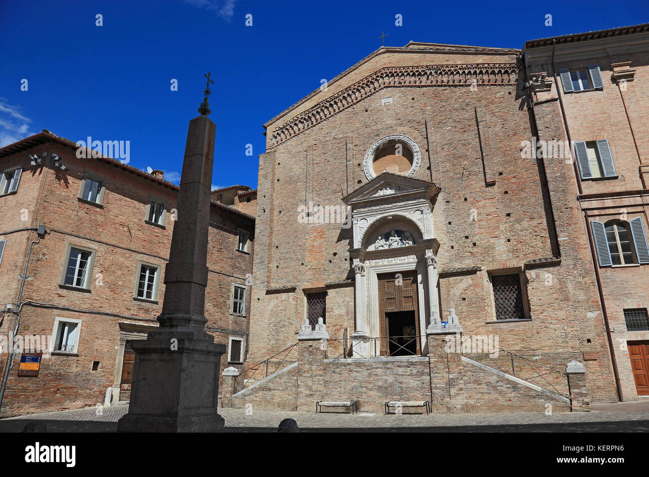 Church Chiesa San Demenico at the Piazza Duca Federico, Urbino, Marche, Italy Stock Photo