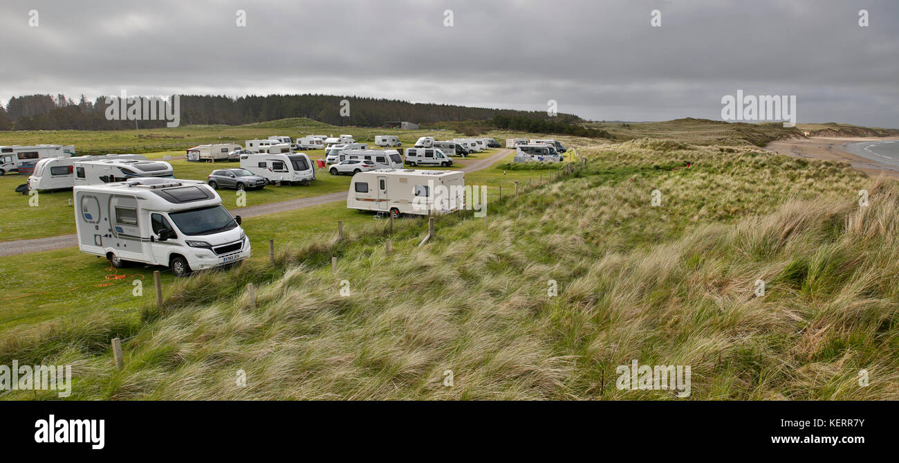 Dunnet Bay Caravan Club Site; Scotland; UK Stock Photo