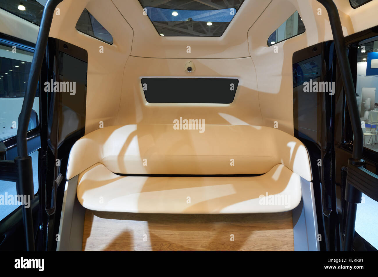 Interior of the self driving mini bus Stock Photo - Alamy