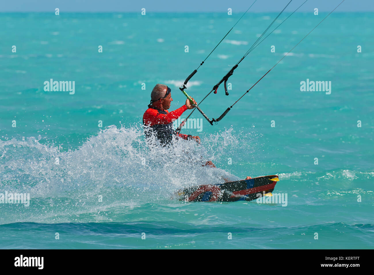 Kitesurfing at Long Bay Beach, Providenciales, one of Caribbean's most