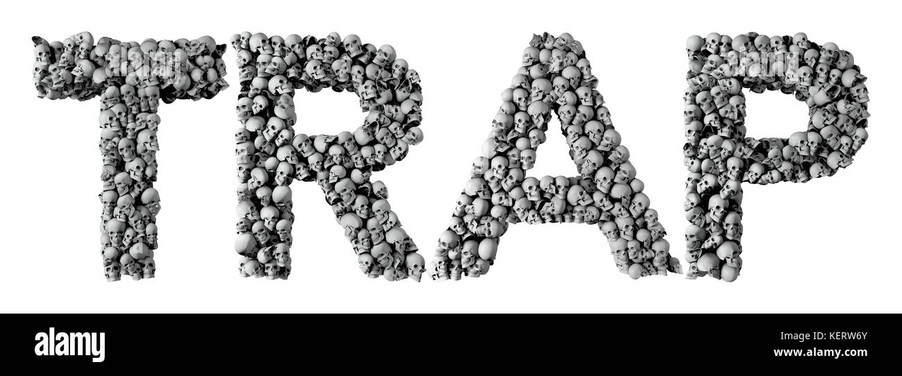 Trap word made from a skull font. 3D Rendering Stock Photo Alamy