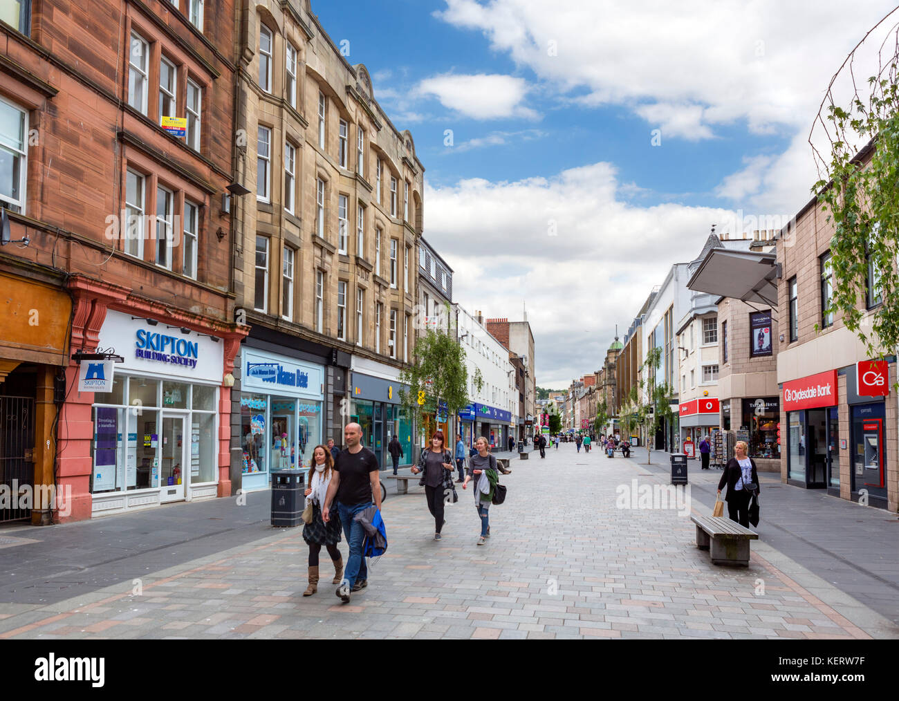 Shops on the High Street in the town centre, Perth, Scotland, UK Stock Photo