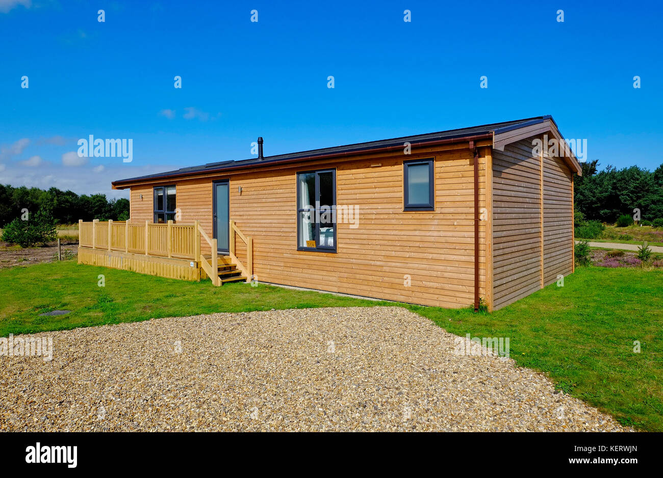 modern static holiday vacation home, norfolk, england Stock Photo