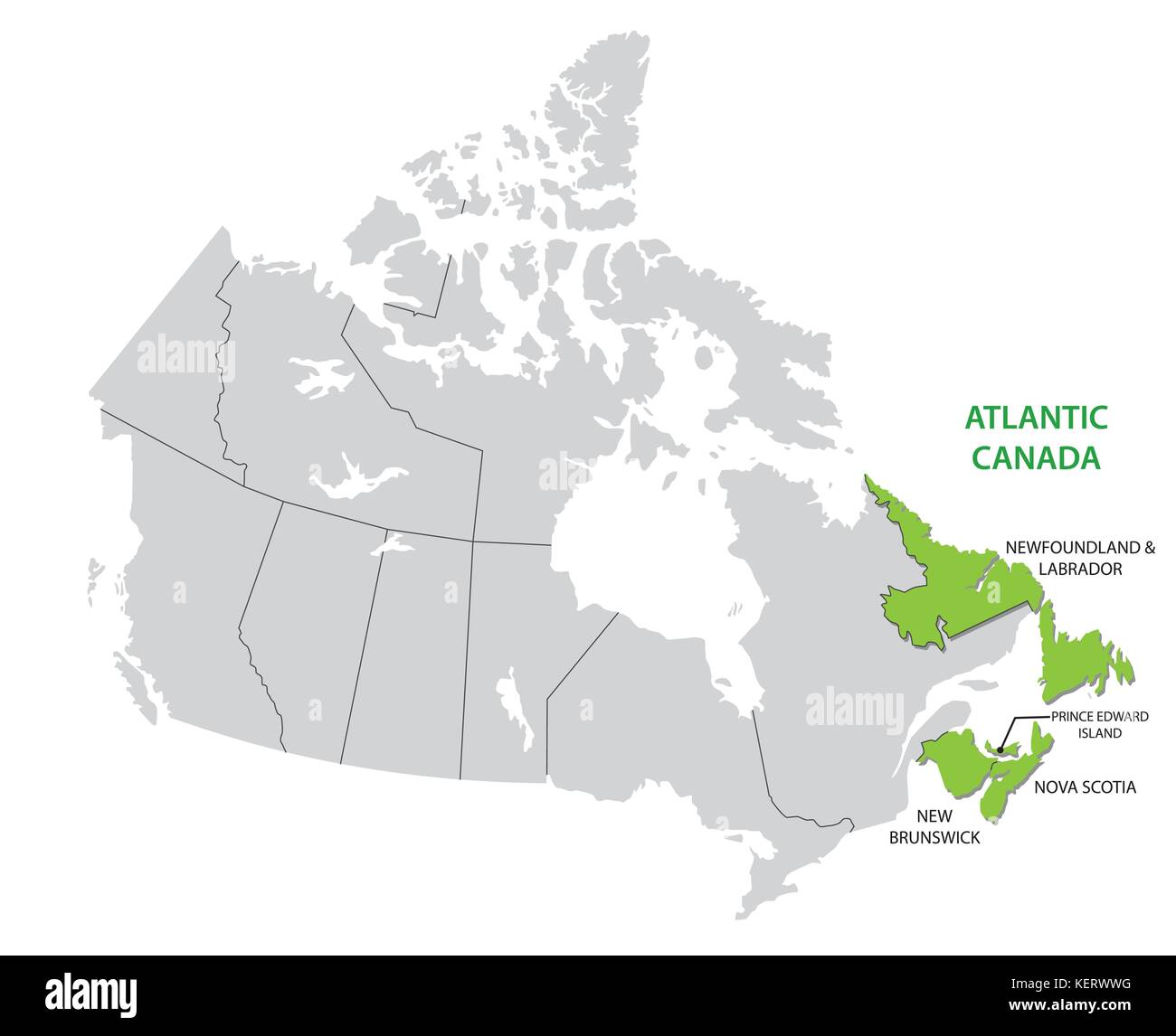 Newfoundland On World Map Newfoundland And Labrador Map Hi-Res Stock Photography And Images - Alamy