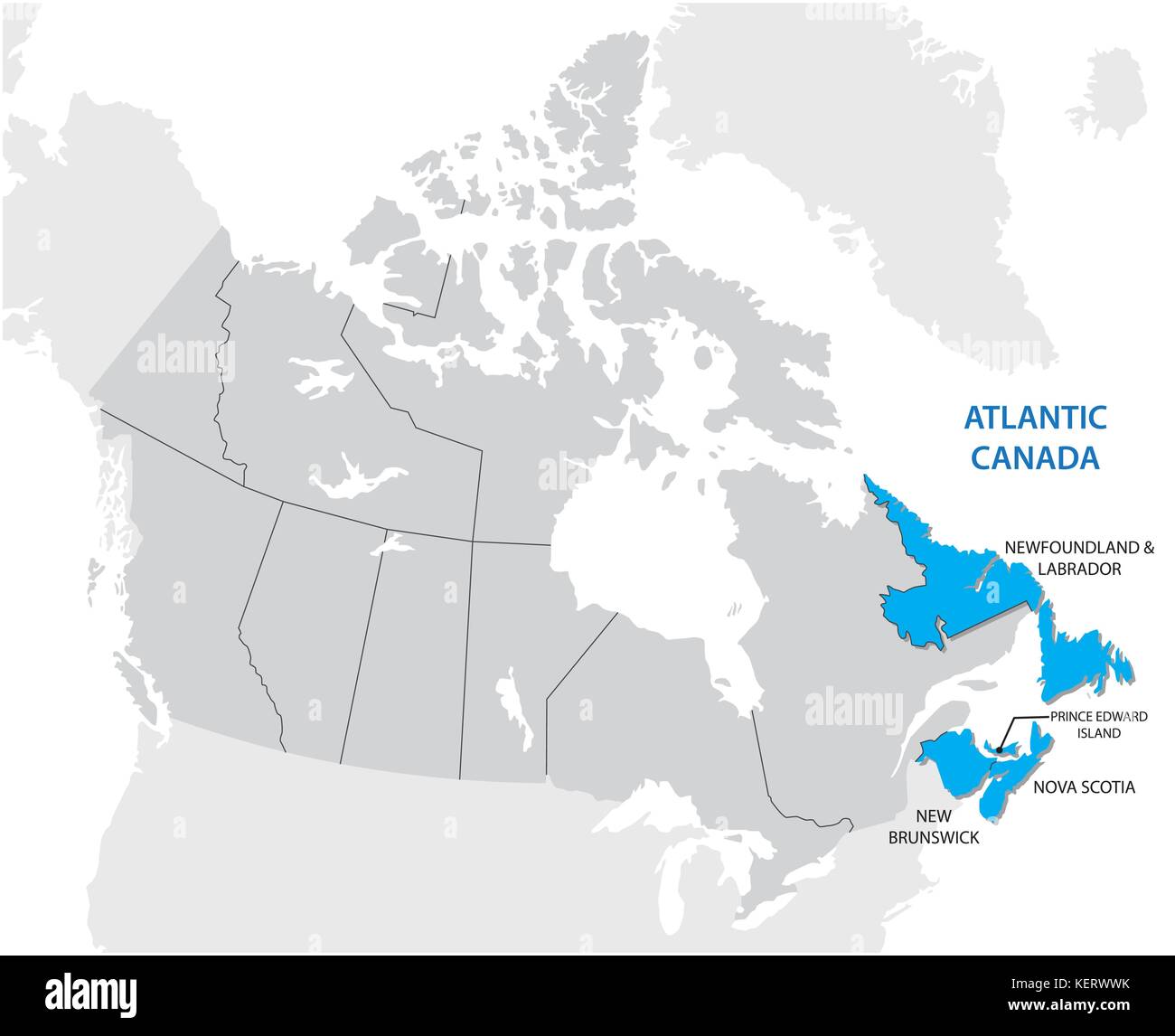 Printable Map Of Atlantic Canada Survey Map Of The Four Canadian Atlantic States Atlantic Canada Stock  Vector Image & Art - Alamy