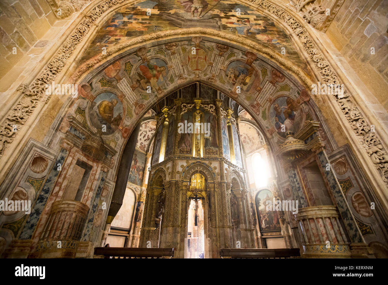 Convent of Christ or Convento de Cristo, Tomar, Ribatejo Province, Portugal Stock Photo