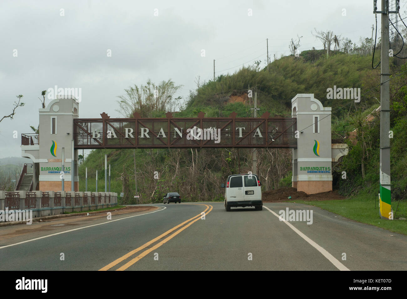 Entrance into Barranquitas, Puerto Rico Stock Photo Alamy