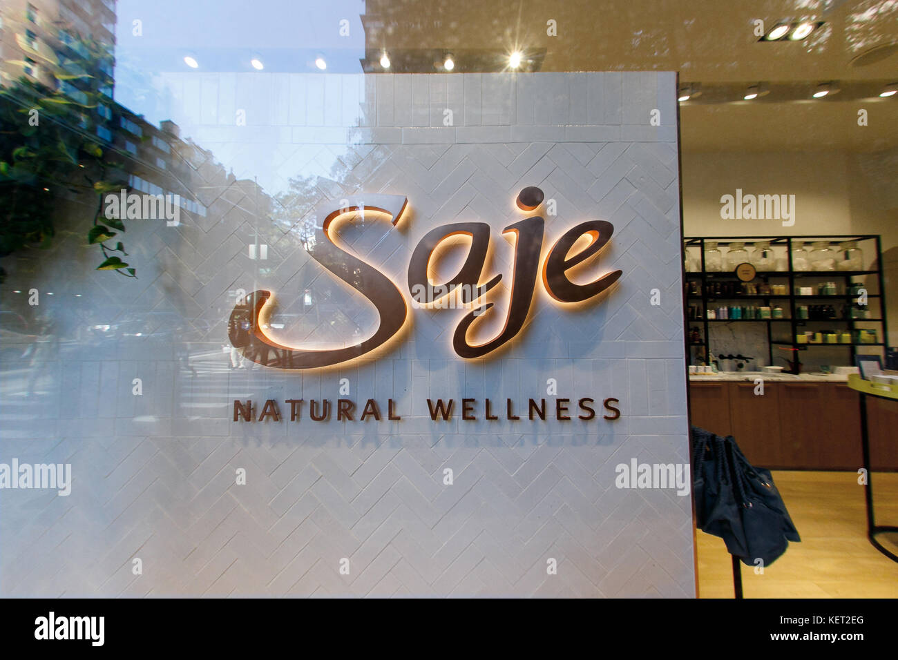 Saje - Natural Wellness store in Manhattan. Stock Photo