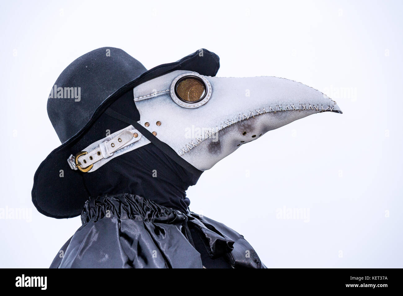 A man dressed in a plague doctor costume, Venice, Italy Stock Photo