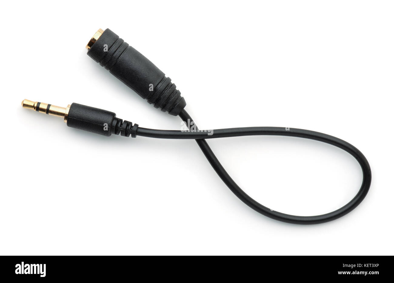 RCA female adapter to 3.5 mm mono male mini-jack, black plastic body