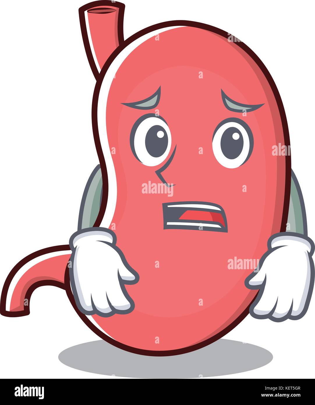 Afraid stomach character cartoon mascot Stock Vector Image & Art - Alamy