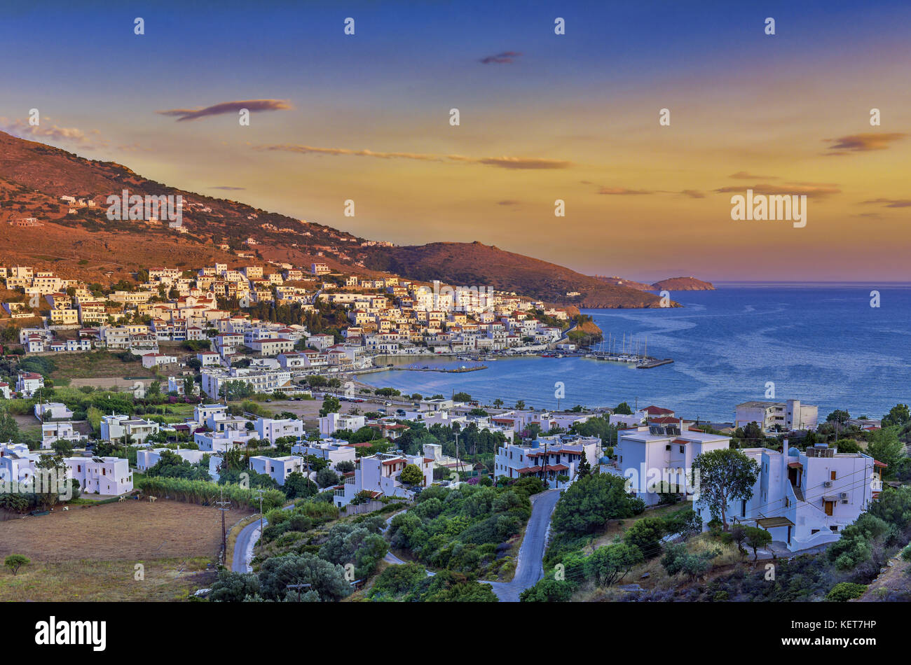 Batsi resort at Andros island, in Cyclades, Greece Stock Photo Alamy