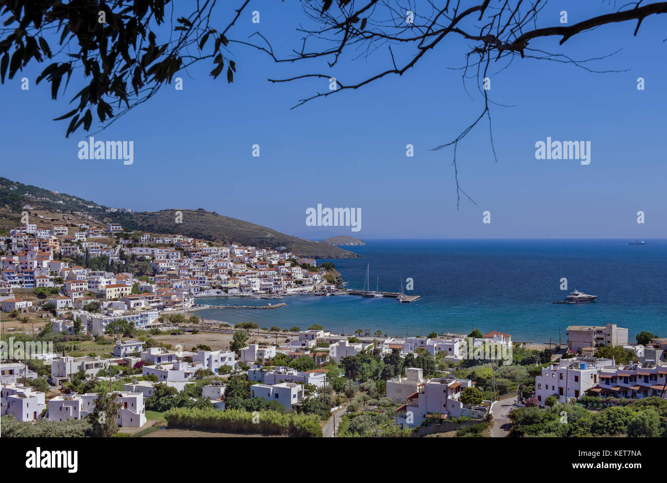 Batsi resort at Andros island, in Cyclades, Greece Stock Photo Alamy