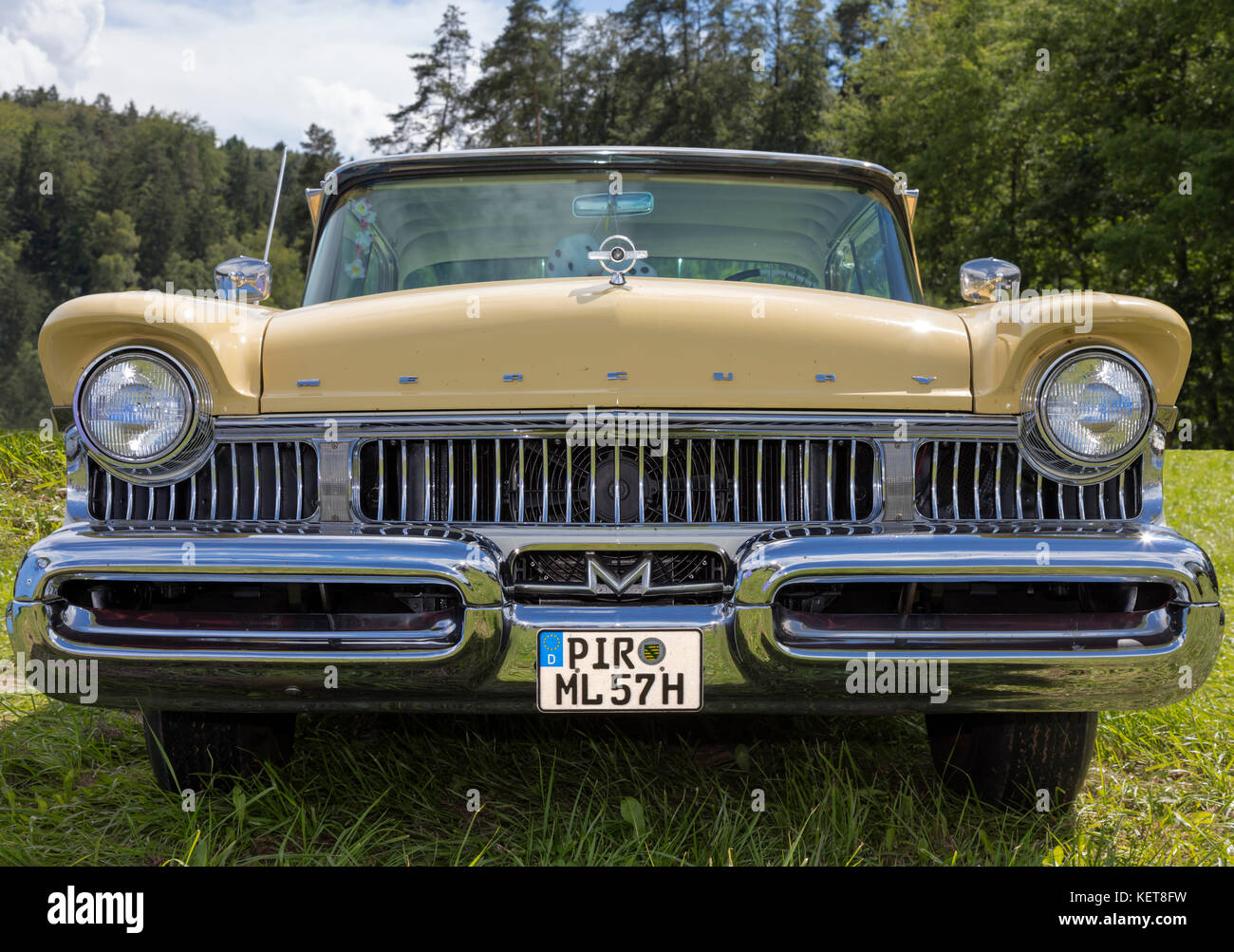 Munich, Germany, 18 June 2016: American vintage car, front view Stock