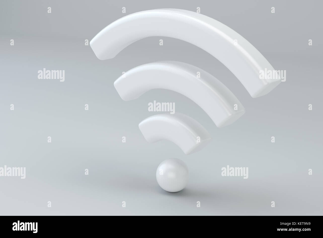 Wi Fi Wireless Network Symbol, 3d rendering Stock Photo