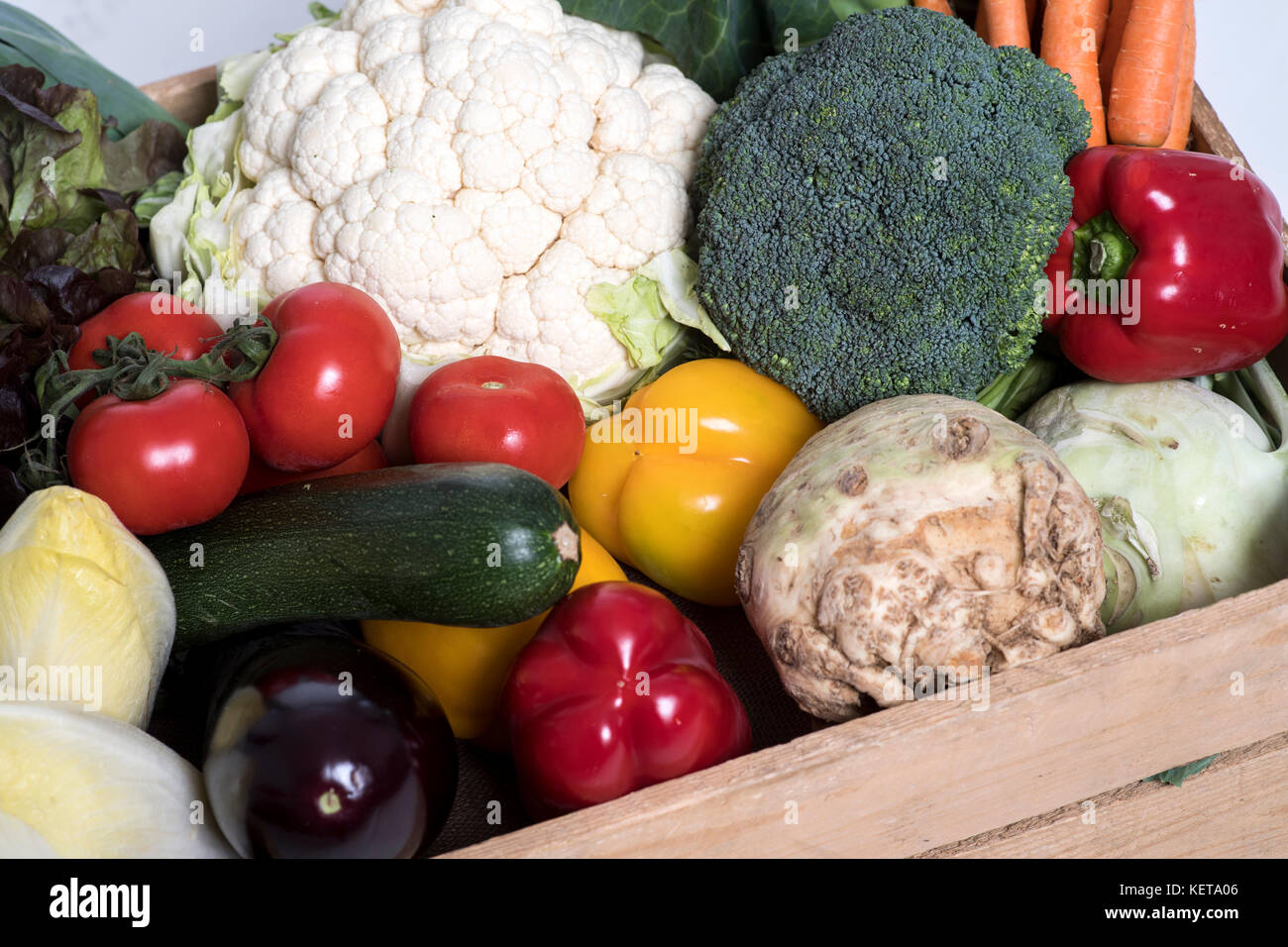 box with vegetables Stock Photo